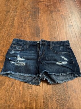Joe's Jeans Dark Blue Distressed Denim Shorts